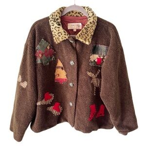 Tasha Polizzi Jacket Women's Large Brown Southwestern Applique Vintage Western